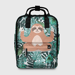 Рюкзак женский Ленивец Йог, цвет: 3D-принт