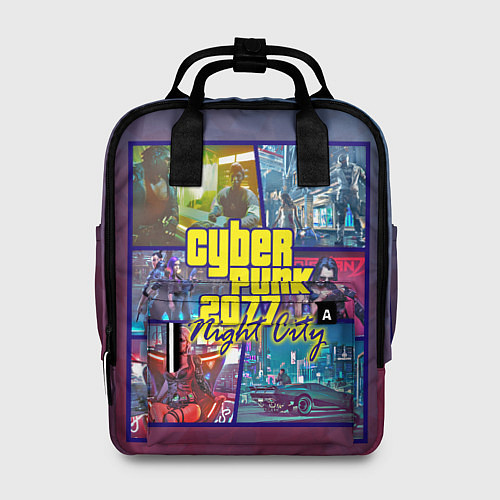 Женский рюкзак Cyberpunk 2077 Night City / 3D-принт – фото 1