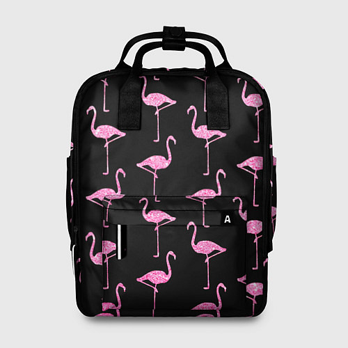 Женский рюкзак Фламинго Чёрная / 3D-принт – фото 1