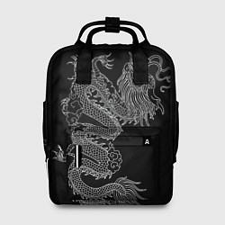 Рюкзак женский ЧБ Дракон, цвет: 3D-принт