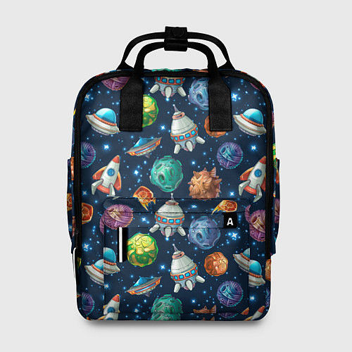 Женский рюкзак Мультяшные планеты / 3D-принт – фото 1