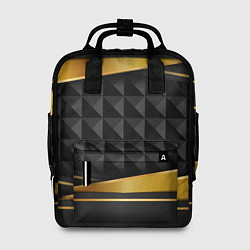 Рюкзак женский 3D luxury black gold Плиты 3Д, цвет: 3D-принт