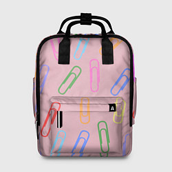 Рюкзак женский Скрепки на пыльно розовом, цвет: 3D-принт