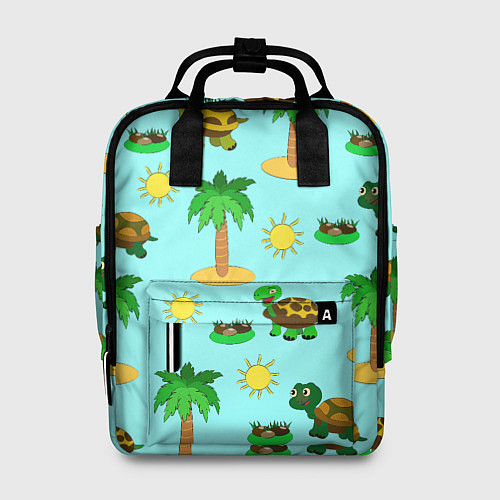 Женский рюкзак Черепашки и пальмы / 3D-принт – фото 1