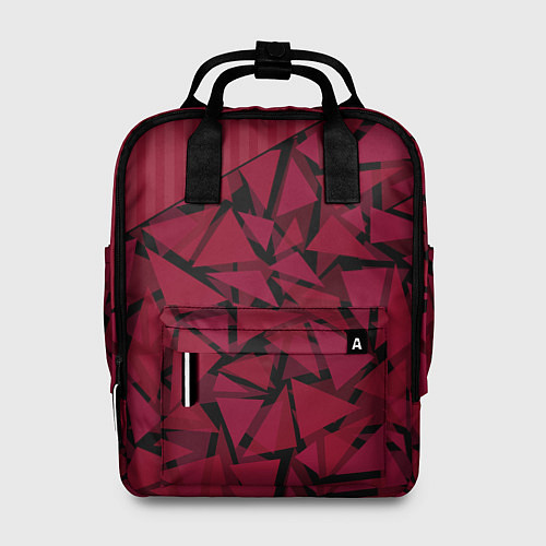 Женский рюкзак Красный комбинированный узор / 3D-принт – фото 1