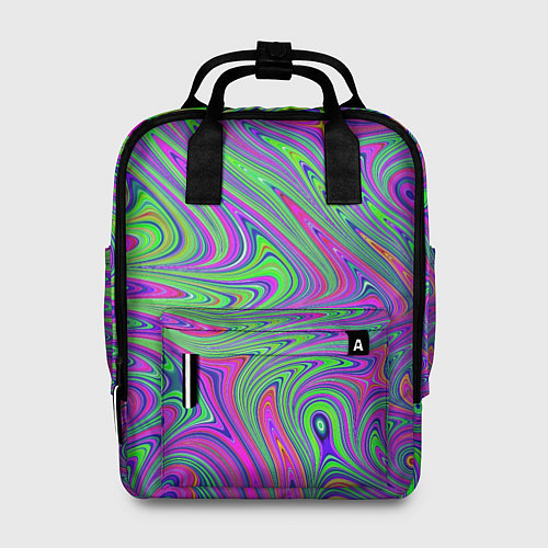 Женский рюкзак Неоновый абстрактный узор / 3D-принт – фото 1