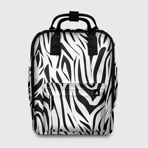 Женский рюкзак Черно-белая зебра / 3D-принт – фото 1