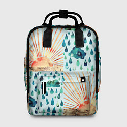 Рюкзак женский Осенний паттерн: Дождь и солнце, цвет: 3D-принт