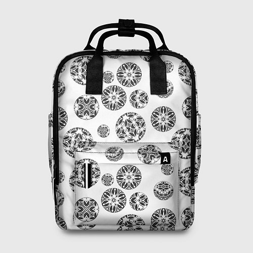 Женский рюкзак Черно-белый геометрический узор / 3D-принт – фото 1