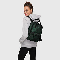 Рюкзак женский Темно-зеленый мраморный узор, цвет: 3D-принт — фото 2