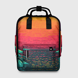 Рюкзак женский Пиксельный закат, цвет: 3D-принт