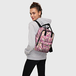 Рюкзак женский Розовый тропический узор, цвет: 3D-принт — фото 2
