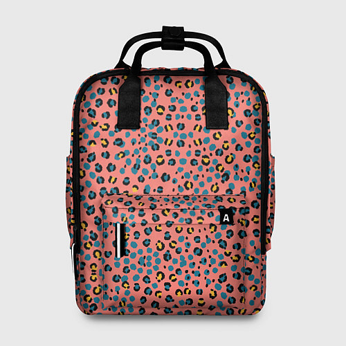 Женский рюкзак Леопардовый принт на розовом / 3D-принт – фото 1