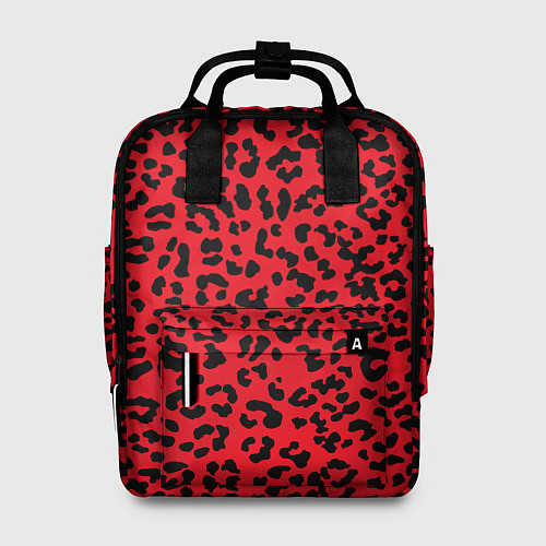 Женский рюкзак Леопард Красный / 3D-принт – фото 1