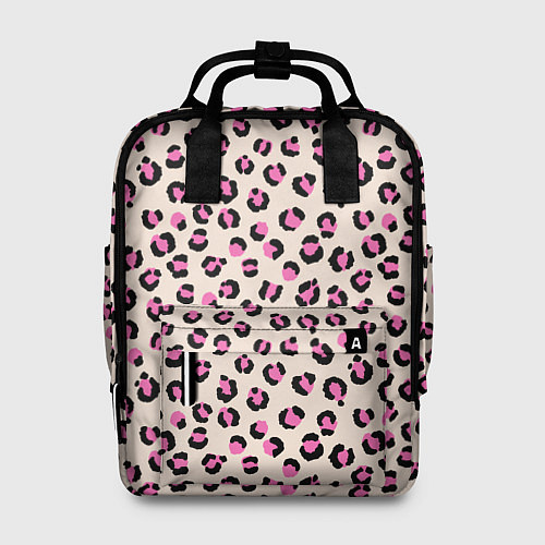 Женский рюкзак Леопардовый принт розовый / 3D-принт – фото 1