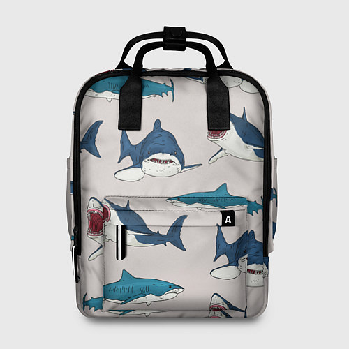 Женский рюкзак Кровожадные акулы паттерн / 3D-принт – фото 1