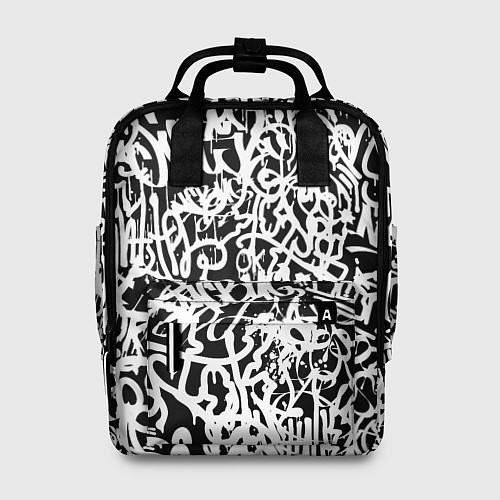 Женский рюкзак Graffiti white on black / 3D-принт – фото 1