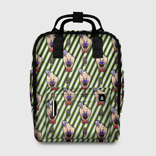 Женский рюкзак ICE SCREAM зеленый паттерн / 3D-принт – фото 1