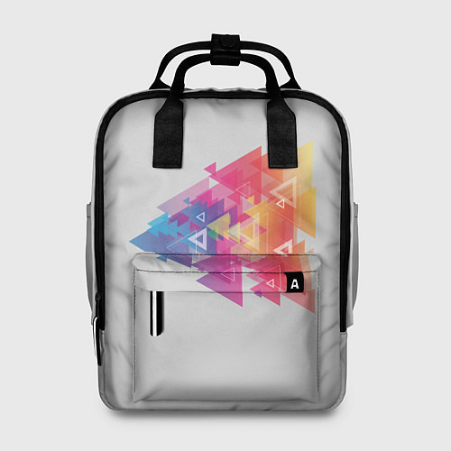 Женский рюкзак Цветные треугольники / 3D-принт – фото 1