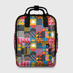 Рюкзак женский Печворк Мозаика Настроение, цвет: 3D-принт