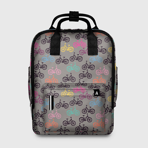 Женский рюкзак Цветные велосипеды паттерн / 3D-принт – фото 1