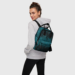Рюкзак женский Черно-синие блестки, цвет: 3D-принт — фото 2