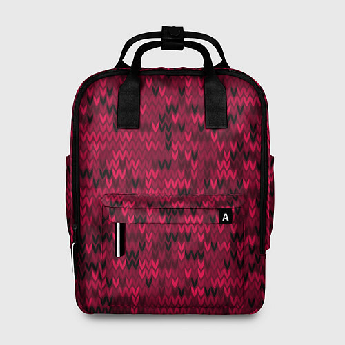 Женский рюкзак Красно-черный абстрактный узор / 3D-принт – фото 1