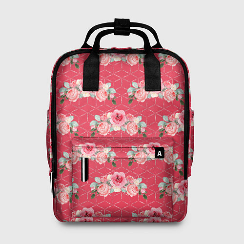 Женский рюкзак Красные розы паттерн / 3D-принт – фото 1
