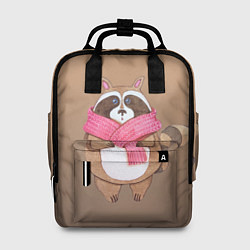 Рюкзак женский Акварельный енотик, цвет: 3D-принт