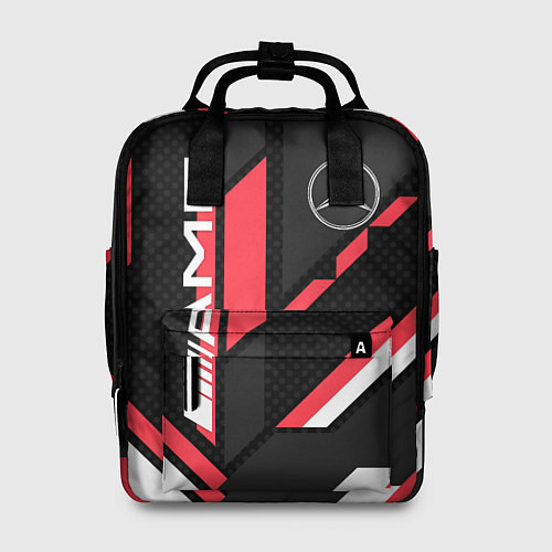 Женский рюкзак MERCEDES-BENZ AMG GEOMETRY STRIPES RED / 3D-принт – фото 1