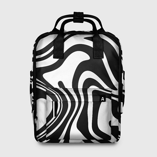 Женский рюкзак Черно-белые полосы Black and white stripes / 3D-принт – фото 1