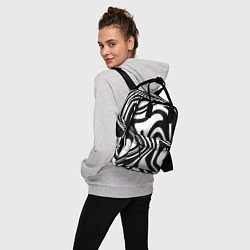 Рюкзак женский Черно-белые полосы Black and white stripes, цвет: 3D-принт — фото 2
