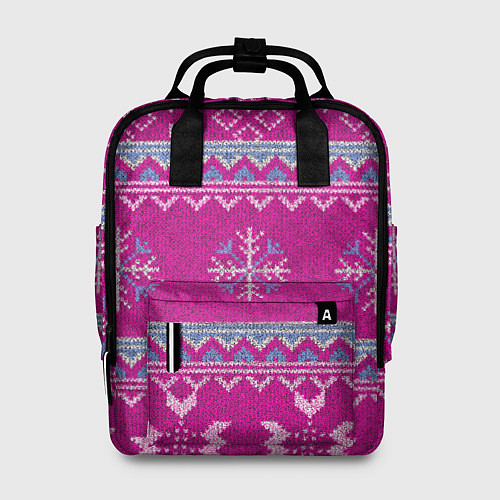 Женский рюкзак Свитер со снежинками / 3D-принт – фото 1