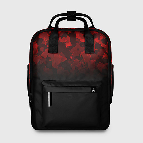 Женский рюкзак BLACK RED CAMO RED MILLITARY / 3D-принт – фото 1