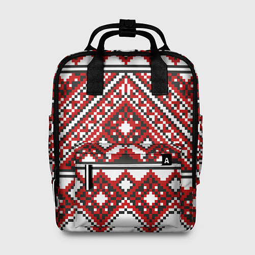 Женский рюкзак Русский узор, геометрическая вышивка / 3D-принт – фото 1