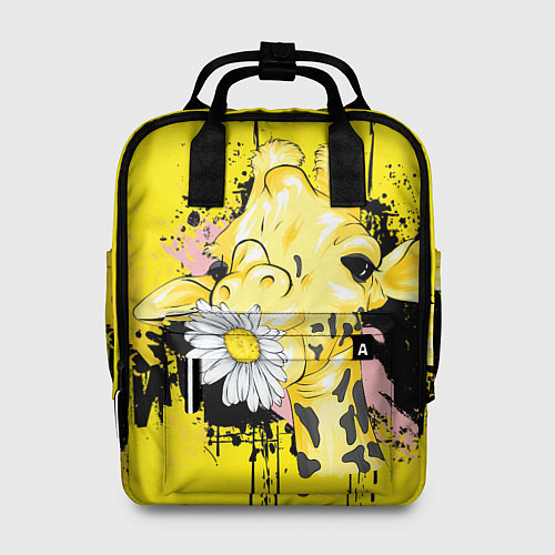 Женский рюкзак Жирафа с герберой / 3D-принт – фото 1