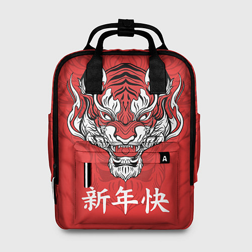 Женский рюкзак Красный тигр - дракон / 3D-принт – фото 1