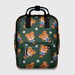 Рюкзак женский Тигрёнок и снежинка, цвет: 3D-принт