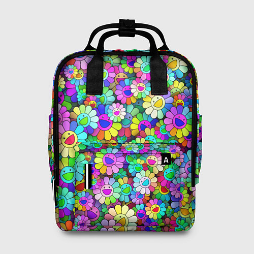 Женский рюкзак Rainbow flowers / 3D-принт – фото 1