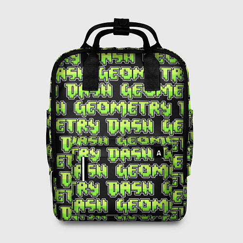 Женский рюкзак Geometry Dash: Green Pattern Logo / 3D-принт – фото 1