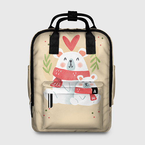 Женский рюкзак Мишки с шарфиком / 3D-принт – фото 1