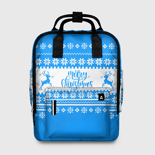 Женский рюкзак MERRY CHRISTMAS BLUE / 3D-принт – фото 1
