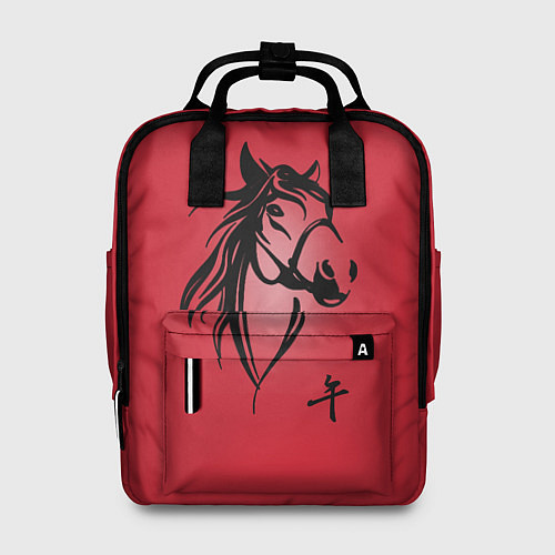 Женский рюкзак Огненная лошадь с иероглифом / 3D-принт – фото 1