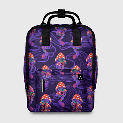 Рюкзак женский Грибы психоделика, цвет: 3D-принт