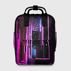 Рюкзак женский Ночной город в киберпанке, цвет: 3D-принт