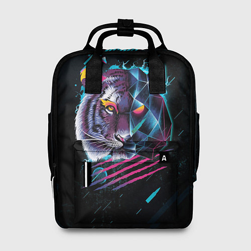 Женский рюкзак Разноцветный тигр / 3D-принт – фото 1
