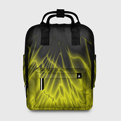 Рюкзак женский Коллекция Rays Лучи Желтый и черный Абстракция 662, цвет: 3D-принт