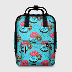 Рюкзак женский Яркие пончики, цвет: 3D-принт