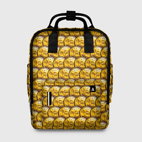 Женский рюкзак Золотые Биткоины Golden Bitcoins / 3D-принт – фото 1