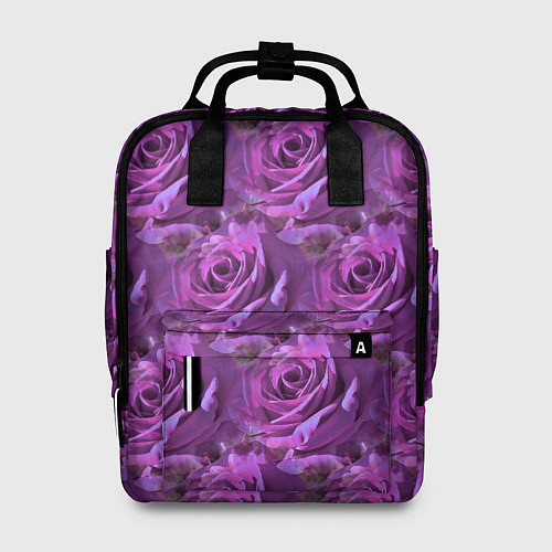 Женский рюкзак Фиолетовые цветы паттерн / 3D-принт – фото 1